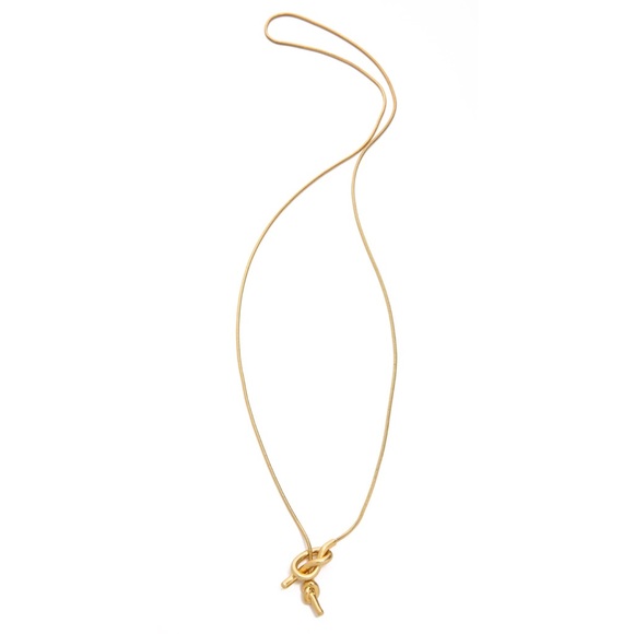 NWOT Madewell Knotshine Necklace Gold Plated - Picture 2 of 8